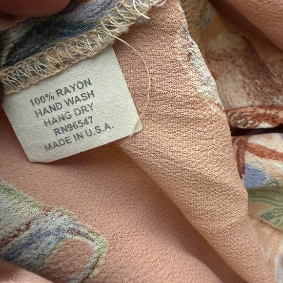 Lady Reiner Cowgirl Couture Long Sleeve Button Up Shirt Peach Size Large - Picture 3 of 7